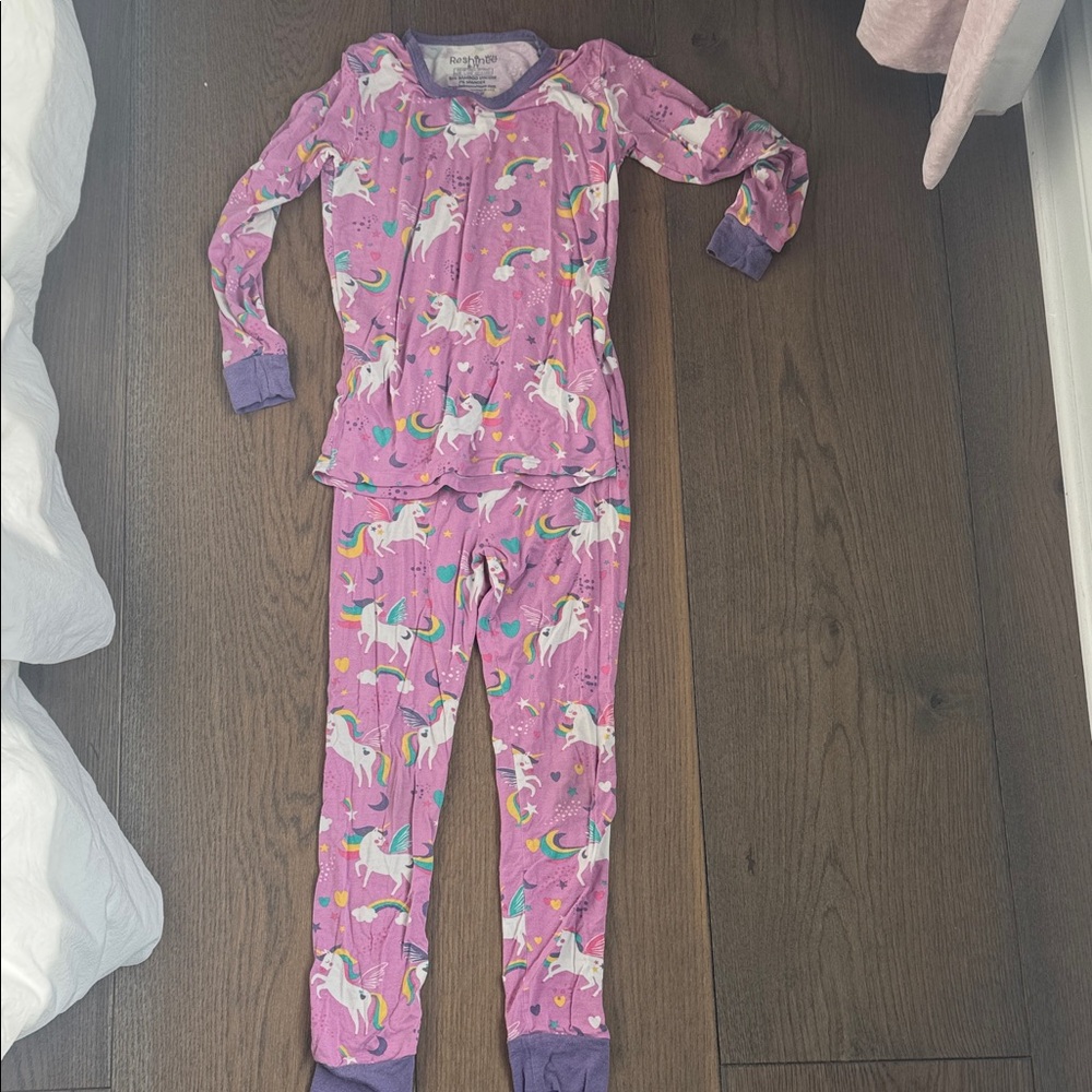 Whimsical Unicorn Kids Pajama Set - Lavender
